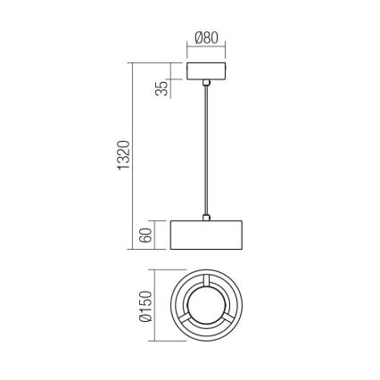Redo 01-3100 - LED pendel PUNKT LED/6W/230V diameter 15 cm messing