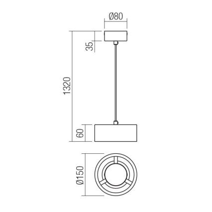 Redo 01-3101 - LED pendel PUNKT LED/6W/230V diameter 15 cm sort