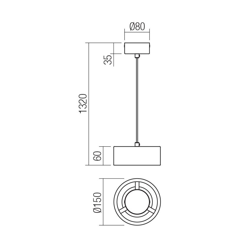 Redo 01-3101 - LED pendel PUNKT LED/6W/230V diameter 15 cm sort