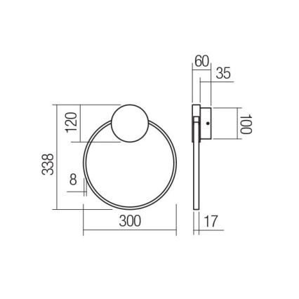 Redo 01-3102 - LED væglampe ATOM LED/11W/230V diameter 30 cm