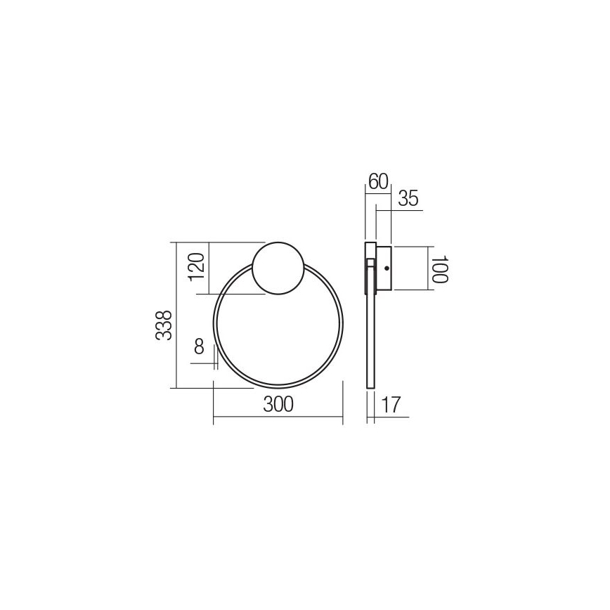 Redo 01-3102 - LED væglampe ATOM LED/11W/230V diameter 30 cm