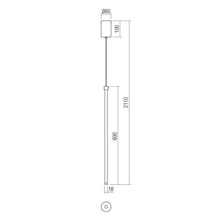 Redo 01-3116 - LED pendel TABOO LED/9W/230V sort