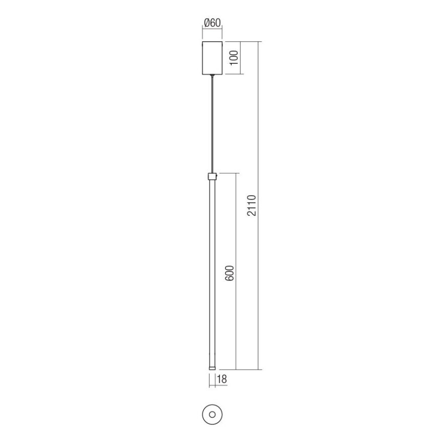 Redo 01-3116 - LED pendel TABOO LED/9W/230V sort