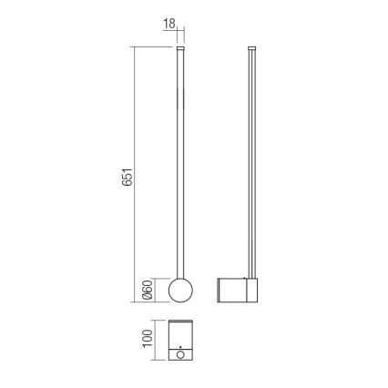 Redo 01-3121 - LED væglampe TABOO LED/9W/230V messing