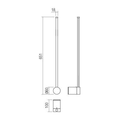 Redo 01-3122 - LED væglampe TABOO LED/9W/230V sort