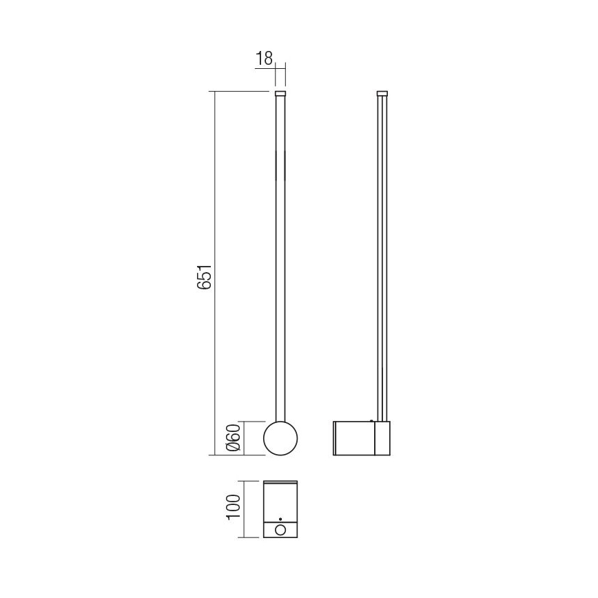 Redo 01-3122 - LED væglampe TABOO LED/9W/230V sort