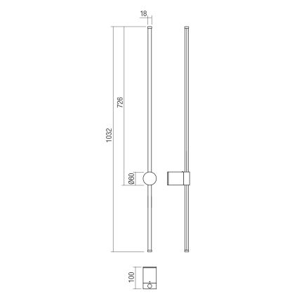 Redo 01-3124 - LED væglampe TABOO LED/11W/230V messing