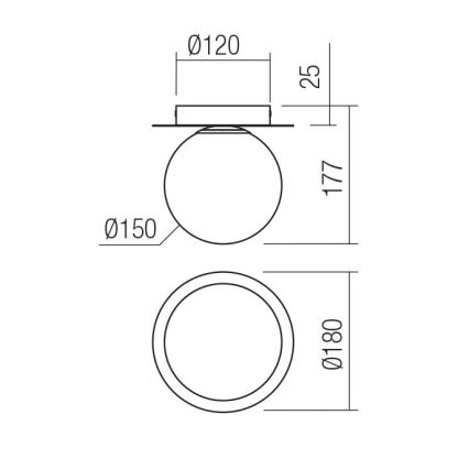 Redo 01-3129 - Loftlampe HAIKU 1xE14/28W/230V diameter 18 cm sort