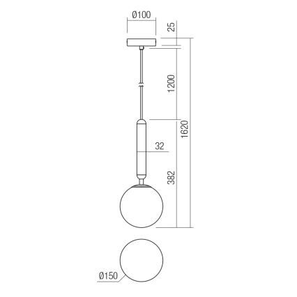 Redo 01-3130 - Pendel HAIKU 1xE14/28W/230V diameter 15 cm messing