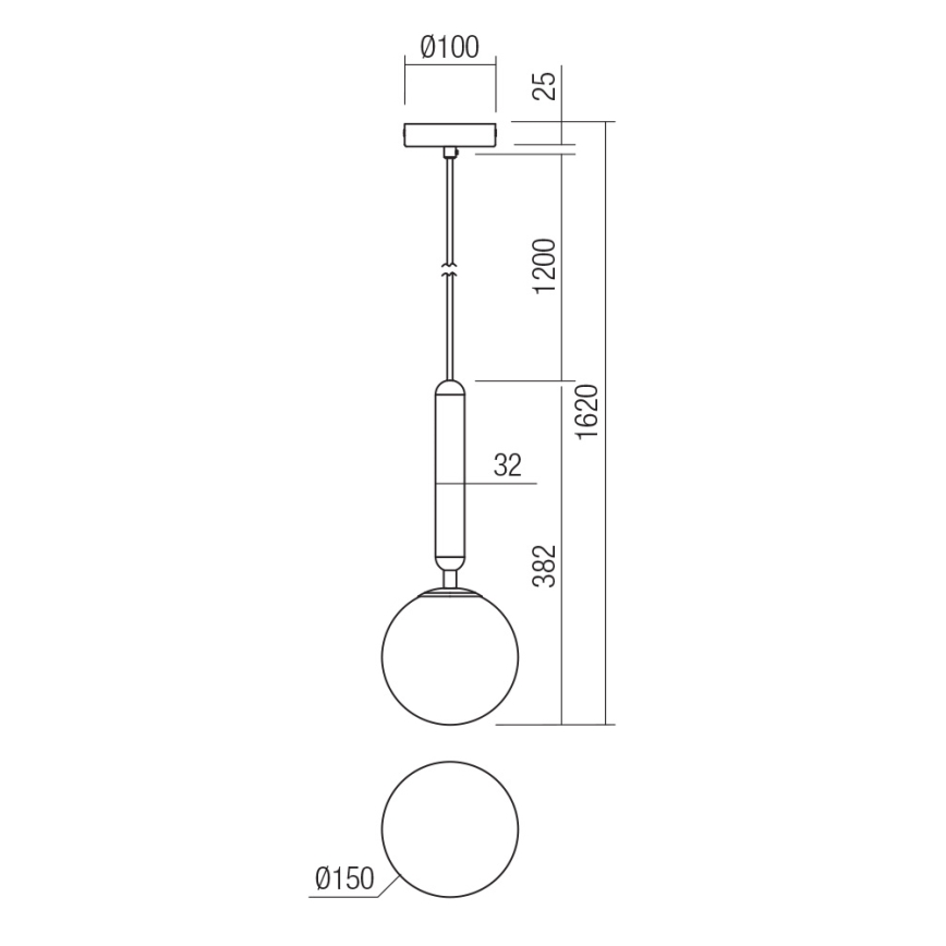 Redo 01-3130 - Pendel HAIKU 1xE14/28W/230V diameter 15 cm messing