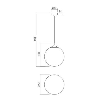 Redo 01-3153 - Pendel BOWLING 1xE27/42W/230V guldfarvet