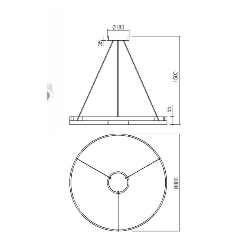 Redo 01-3176 - LED pendel dæmpbar CASTLE LED/45W/230V sort