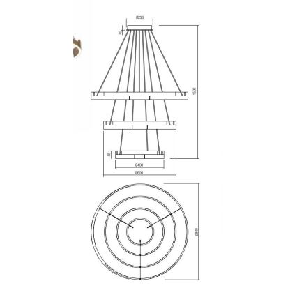 Redo 01-3182 - LED pendel dæmpbar CASTLE LED/80W/230V sort