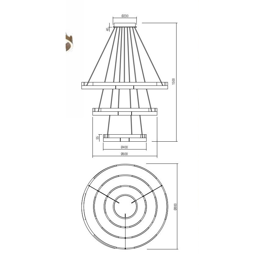 Redo 01-3182 - LED pendel dæmpbar CASTLE LED/80W/230V sort