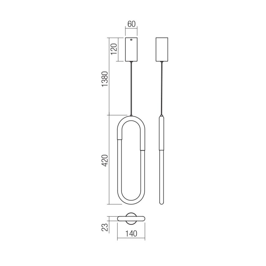 Redo 01-3183 - LED pendel dæmpbar LATIUM LED/9W/230V messing
