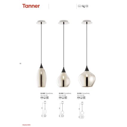 Redo 01-3189 - Pendel TANNER 1xE14/28W/230V diameter 12 cm