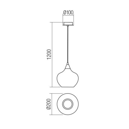 Redo 01-3191 - Pendel TANNER 1xE14/28W/230V diameter 20 cm