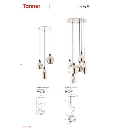 Redo 01-3192 - Pendel TANNER 3xE14/28W/230V diameter 37,6 cm