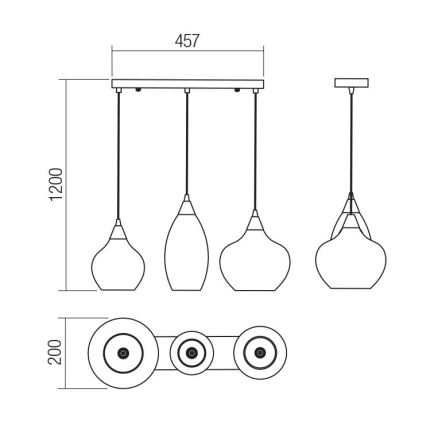 Redo 01-3193 - Pendel TANNER 3xE14/28W/230V