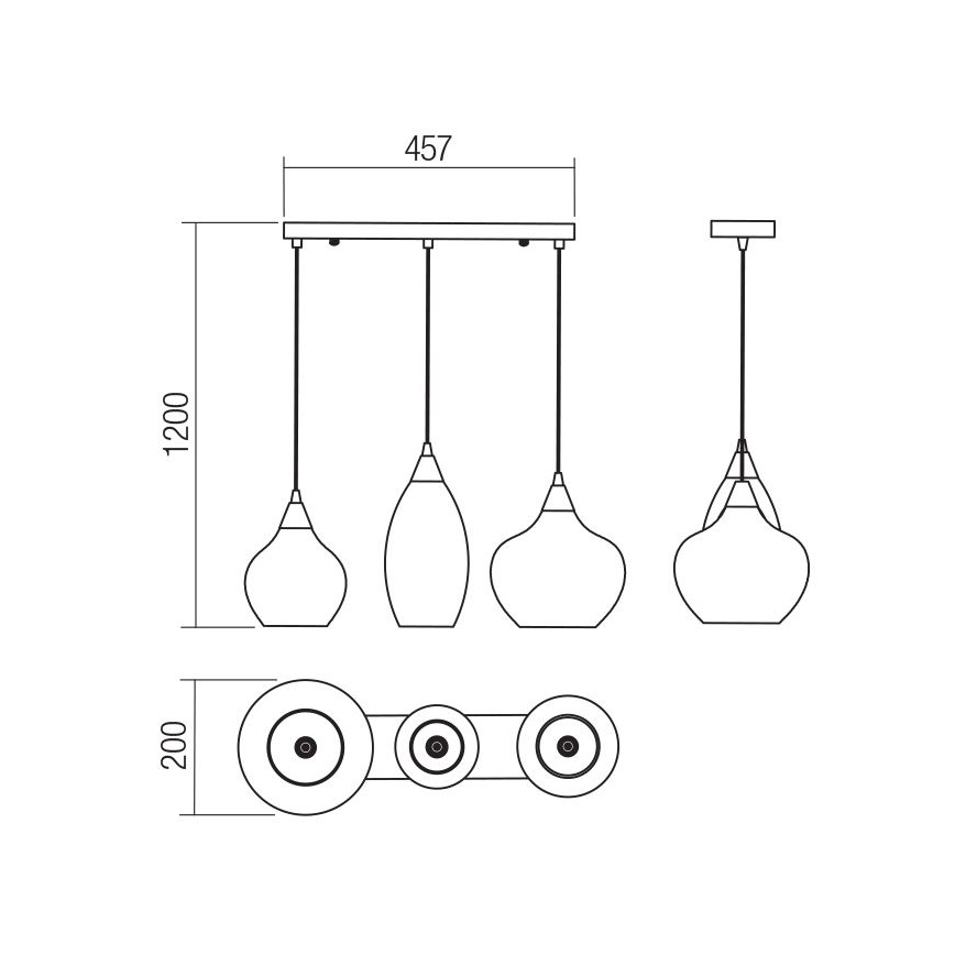 Redo 01-3193 - Pendel TANNER 3xE14/28W/230V
