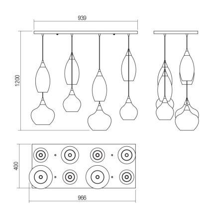 Redo 01-3195 - Pendel TANNER 8xE14/28W/230V