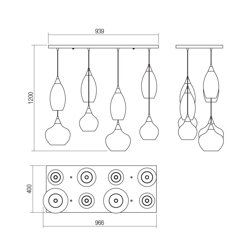 Redo 01-3195 - Pendel TANNER 8xE14/28W/230V