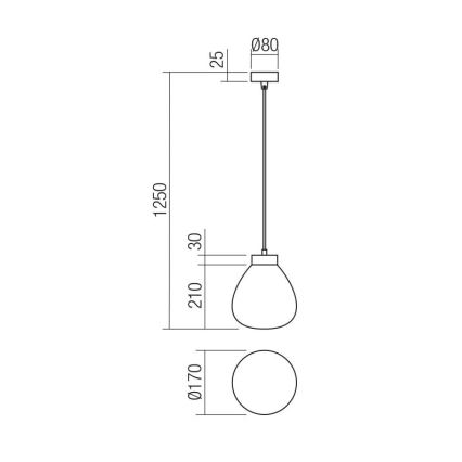 Redo 01-3196 - Pendel LUKE 1xE27/42W/230V diameter 17 cm sort