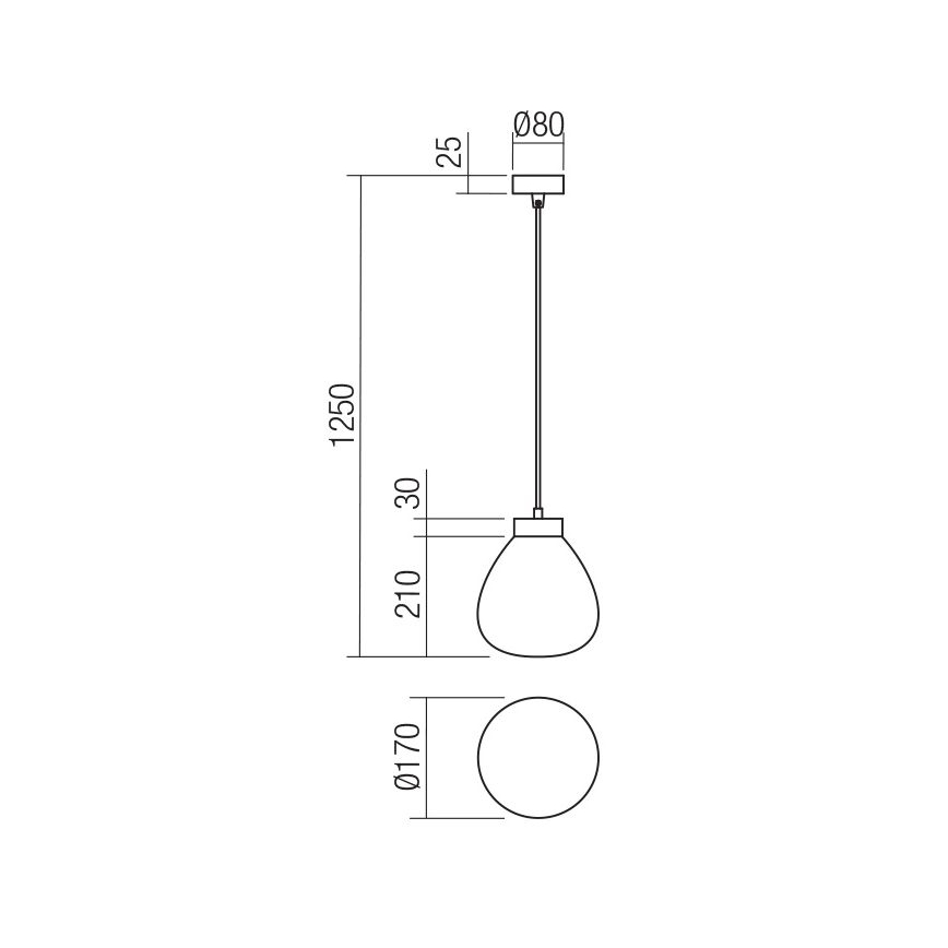Redo 01-3196 - Pendel LUKE 1xE27/42W/230V diameter 17 cm sort