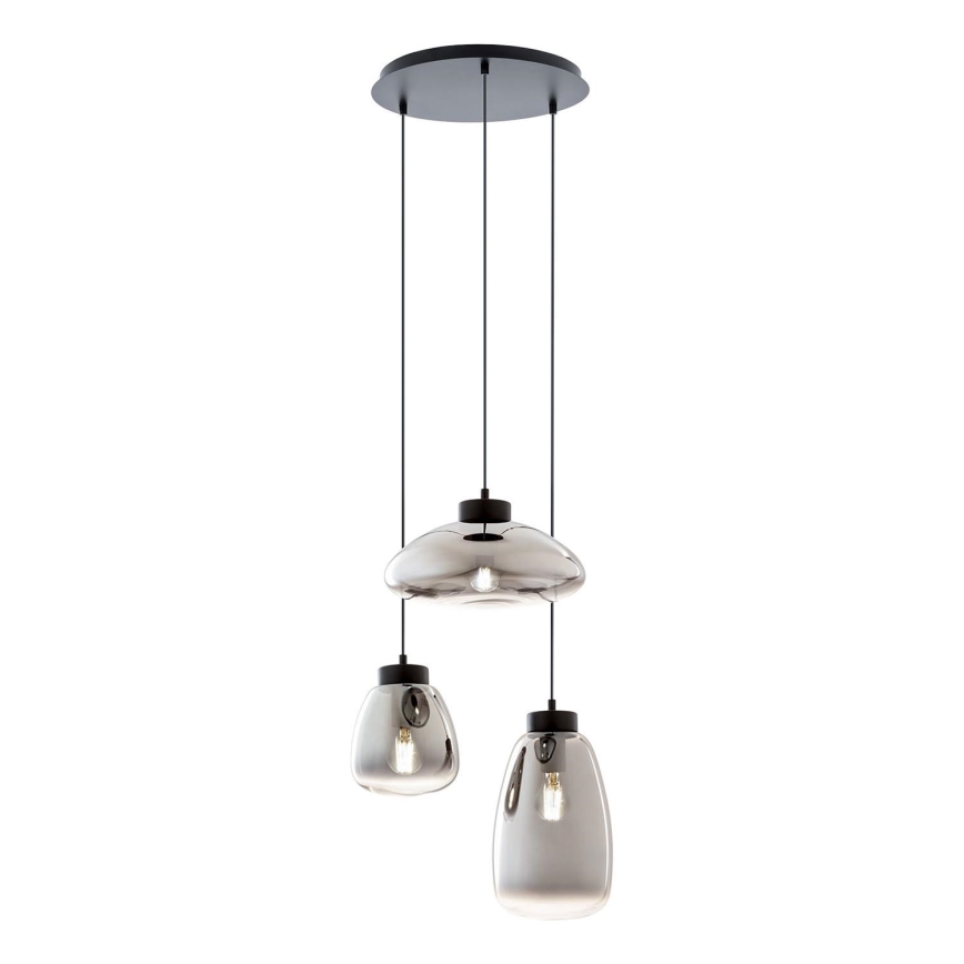 Redo 01-3197 - Pendel LUKE 3xE27/42W/230V diameter 46 cm sort