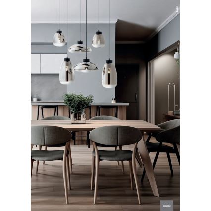 Redo 01-3197 - Pendel LUKE 3xE27/42W/230V diameter 46 cm sort