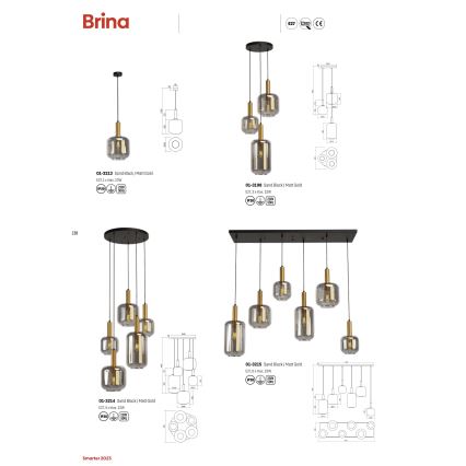 Redo 01-3198 - Pendel BRINA 3xE27/23W/230V