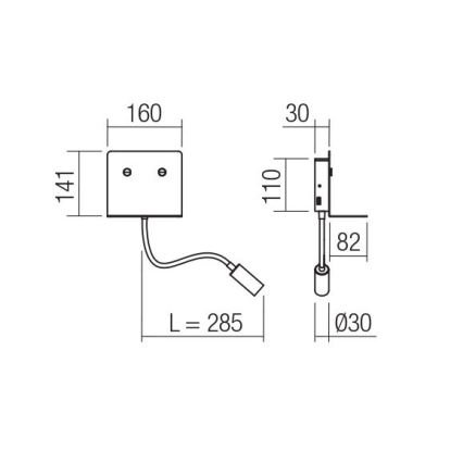 Redo 01-3210 - LED væglampe med flexible lille lampe MOKA LED/6W + LED/3W/230V USB CRI90 hvid
