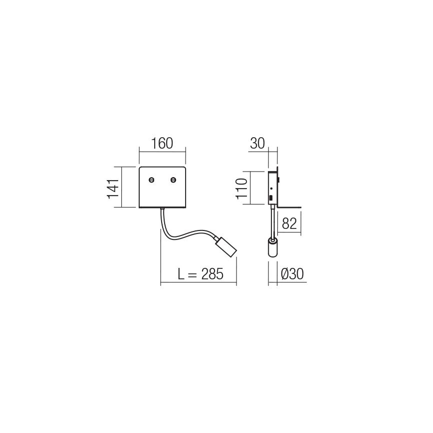 Redo 01-3210 - LED væglampe med flexible lille lampe MOKA LED/6W + LED/3W/230V USB CRI90 hvid