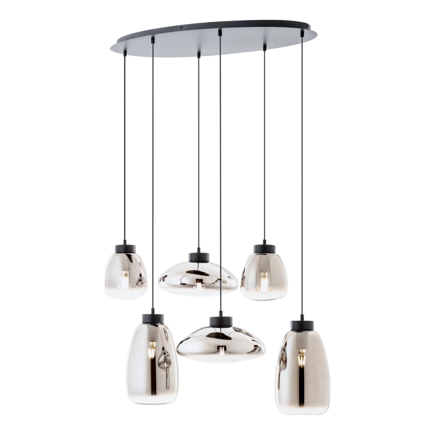 Redo 01-3212 - Pendel LUKE 6xE27/42W/230V sort