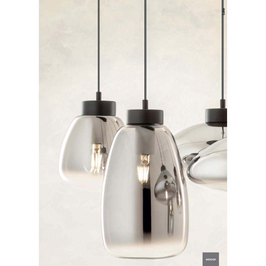 Redo 01-3212 - Pendel LUKE 6xE27/42W/230V sort