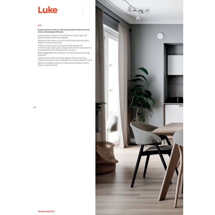 Redo 01-3212 - Pendel LUKE 6xE27/42W/230V sort