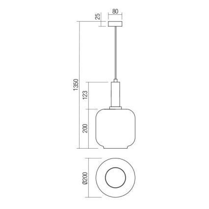 Redo 01-3213 - Pendel BRINA 1xE27/23W/230V