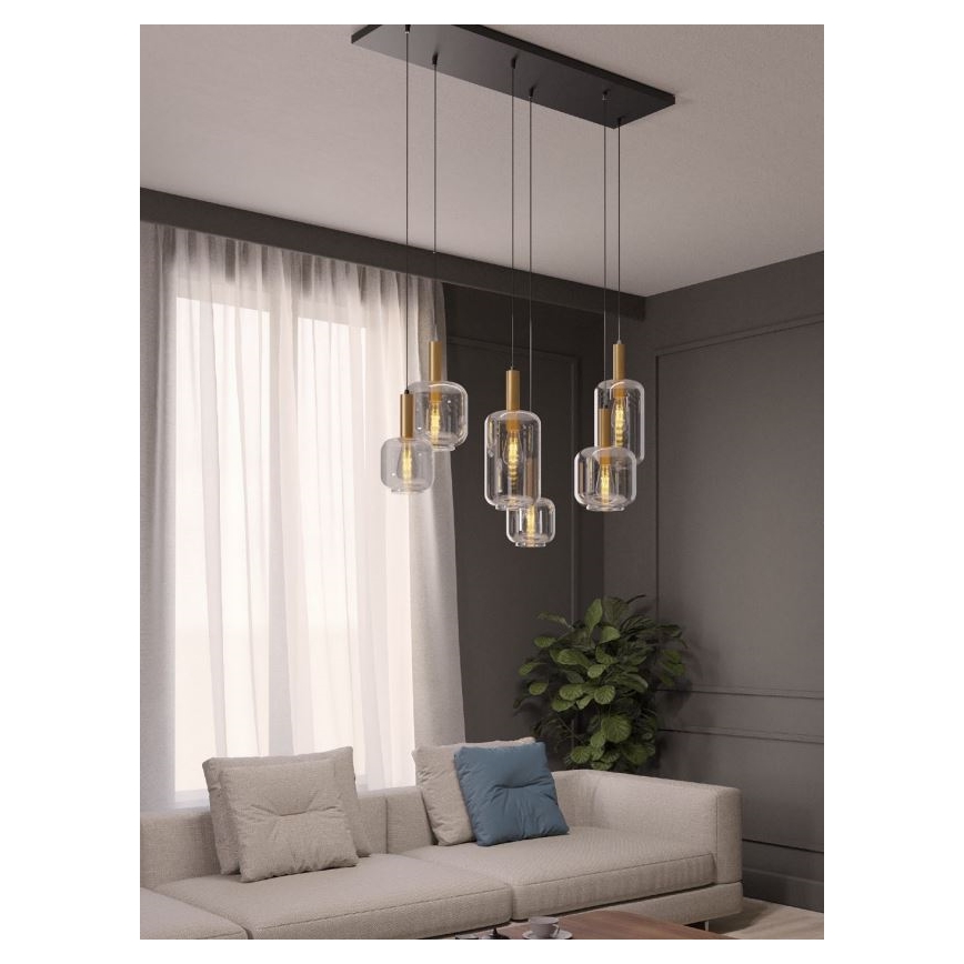 Redo 01-3215 - Pendel BRINA 6xE27/23W/230V