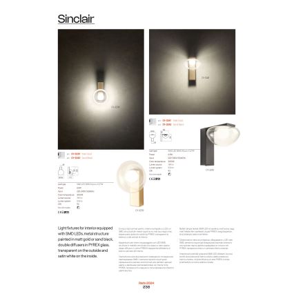 Redo 01-3243 - LED pendel dæmpbar SINCLAIR LED/35W/230V CRI 93 IP21 guldfarvet