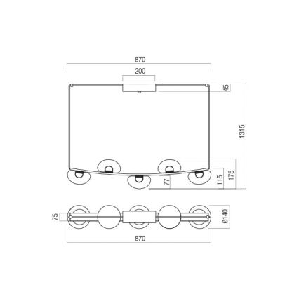 Redo 01-3243 - LED pendel dæmpbar SINCLAIR LED/35W/230V CRI 93 IP21 guldfarvet