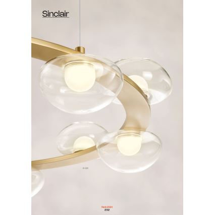 Redo 01-3247- LED pendel dæmpbar SINCLAIR LED/37,2W/230V CRI 93 IP21 guldfarvet