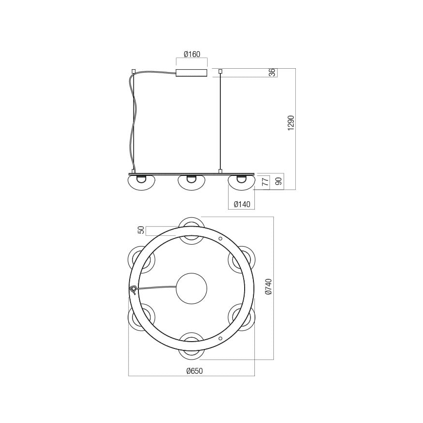 Redo 01-3248- LED pendel dæmpbar SINCLAIR LED/37,2W/230V CRI 93 IP21 sort