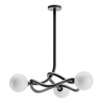 Redo 01-3257 - CONFUSIO lysekrone på stang 3xE14/28W/230V Ø 76 cm, sort