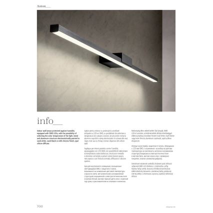 Redo 01-3268 - LED spejllampe til badeværelse ASTON LED/12W/230V 60 cm CRI 90 IP44 hvid