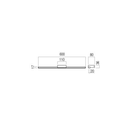 Redo 01-3268 - LED spejllampe til badeværelse ASTON LED/12W/230V 60 cm CRI 90 IP44 hvid