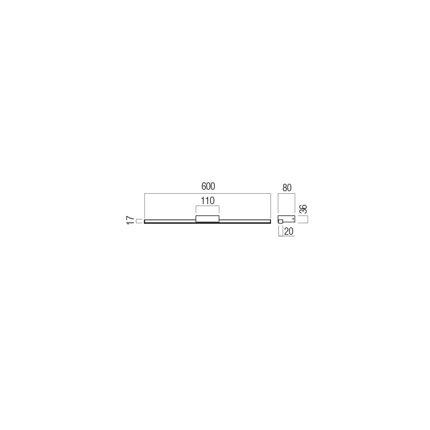 Redo 01-3268 - LED spejllampe til badeværelse ASTON LED/12W/230V 60 cm CRI 90 IP44 hvid