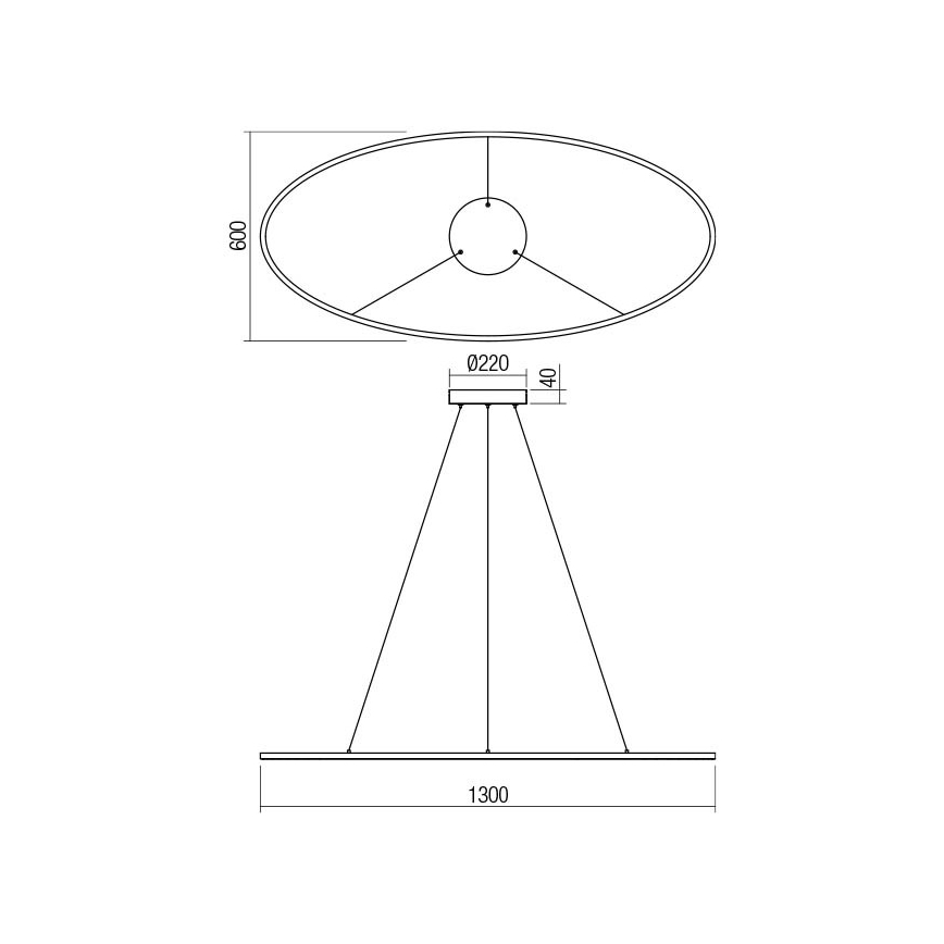 Redo 01-3340 - Dæmpbar LEO LED-pendel på kabel LED/67W/230V 3000/4000K CRI 90 hvid