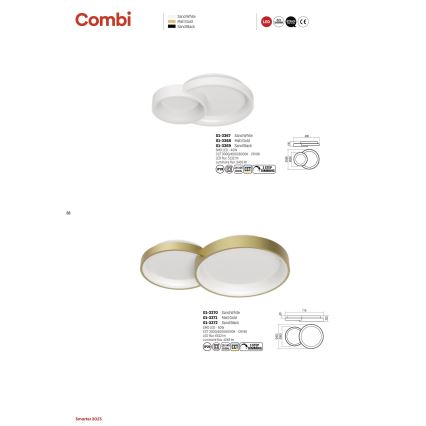 Redo 01-3372 - LED loftlampe dæmpbar COMBI LED/50W/230V 3000/4000/6000K CRI98 sort