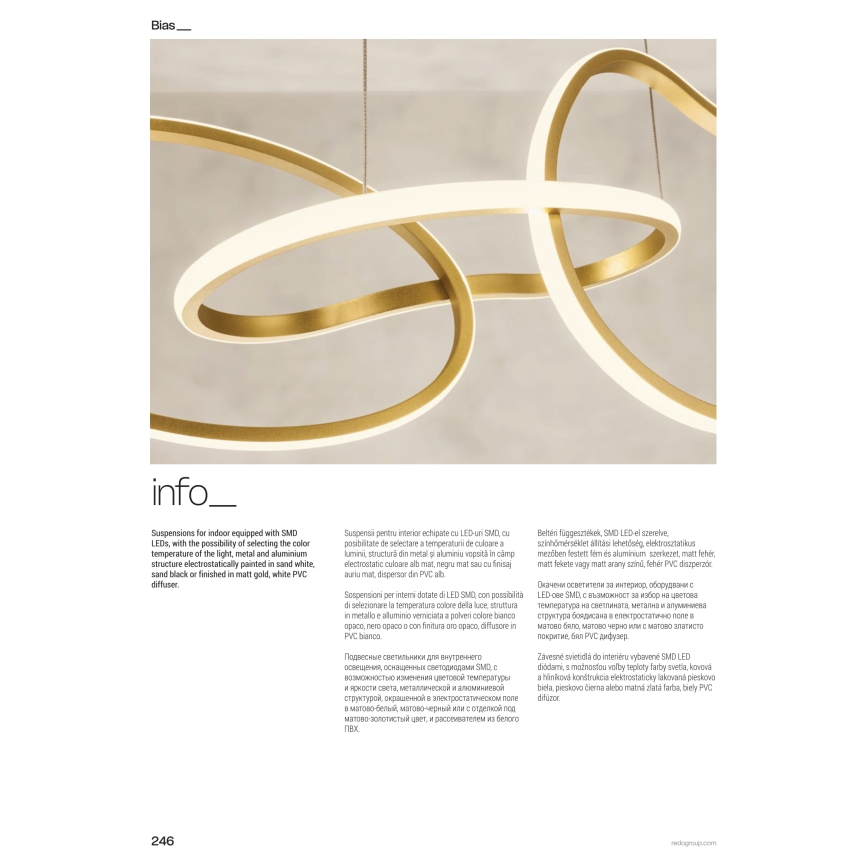 Redo 01-3390 - Dæmpbar LED-pendel på kabel BIAS LED/90W/230V 3000/4500/6500K CRI 90 sort