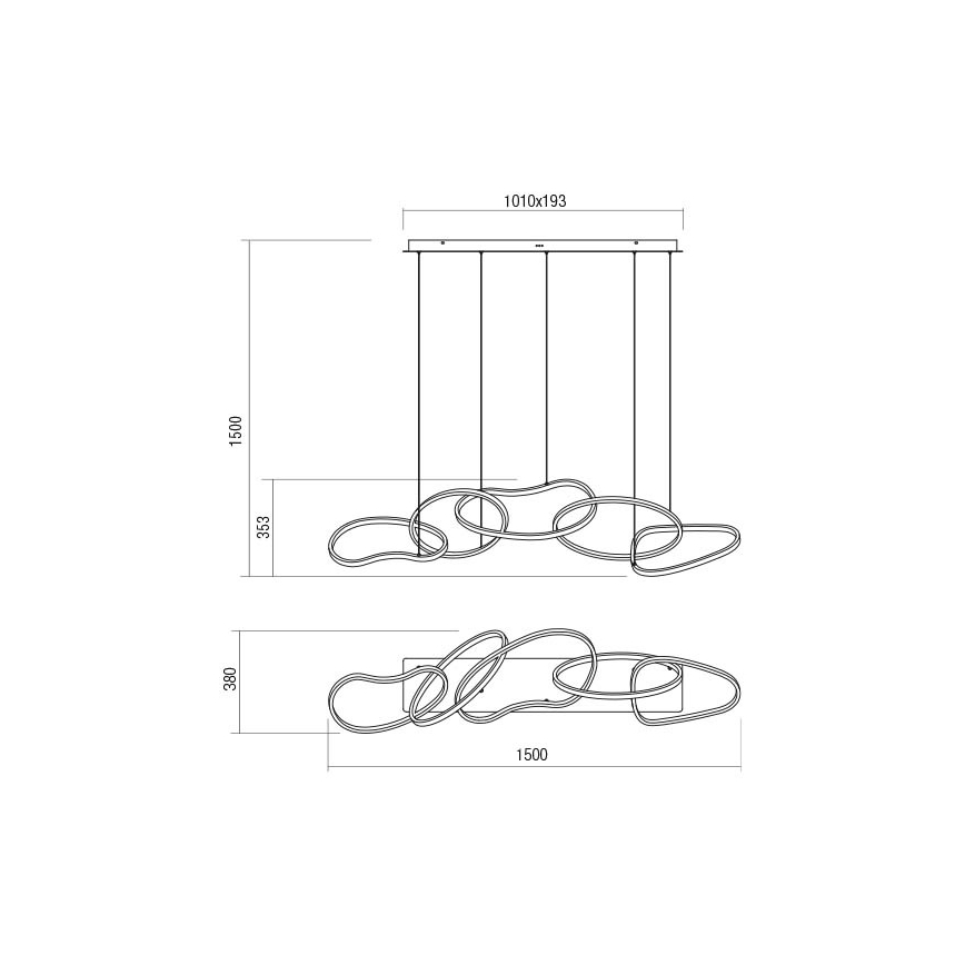 Redo 01-3392 - LED dæmpbar pendel på wire BIAS LED/120W/230V 3000/4500/6500K CRI 90 guld